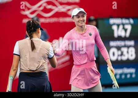 HONG KONG, Cina - durante il WTA 250 - Prudential Hong Kong Tennis Open al Victoria Park Tennis Court di Hong Kong, Cina Foto Stock