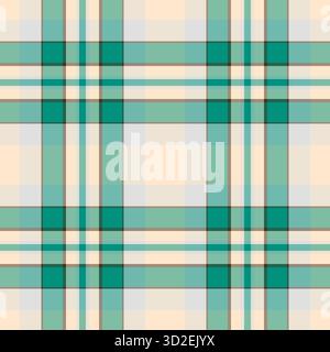 Texture Argyle tessuto vettoriale senza cuciture, sfondo diamantato, tessuto tartan. Motivo a quadri in tessuto a rete con tavolozza di colori chiari e ottanio. Illustrazione Vettoriale