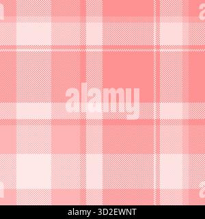 Scacchi in tessuto trapuntato, motivo a quadri in tessuto poster. Sfondo vettoriale tartan ripiegato senza cuciture nella tavolozza dei colori chiari e rossi. Illustrazione Vettoriale