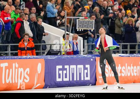 Heerenveen, Paesi Bassi. 1 novembre 2025. HEERENVEEN, PAESI BASSI - 1 NOVEMBRE: Kjeld NUIS durante i Campionati olandesi di pattinaggio su strada 2026 a Thialf il 1° novembre 2025 a Heerenveen, Paesi Bassi. (Foto di Andre Weening/Orange Pictures) credito: Orange Pics BV/Alamy Live News Foto Stock