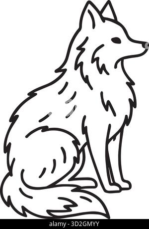 Illustrazione vettoriale Fox silhouette. Illustrazione Vettoriale