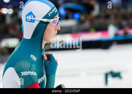 Heerenveen, Paesi Bassi. 1 novembre 2025. HEERENVEEN, PAESI BASSI - 1 NOVEMBRE: Marijke Groenewoud durante i Campionati olandesi di pattinaggio su strada 2026 a Thialf il 1° novembre 2025 a Heerenveen, Paesi Bassi. (Foto di Douwe Bijlsma/Orange Pictures) credito: Orange Pics BV/Alamy Live News Foto Stock