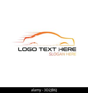 Logo Modern Abstract Car con Speed Motion e Gradient Design - modello vettoriale Illustrazione Vettoriale