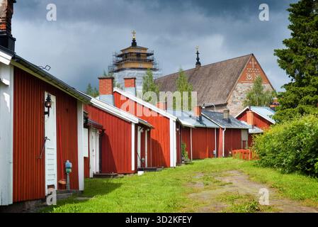 Gammelstad Church Town a Gammelstaden 10 km a nord di Luleå, Svezia Foto Stock