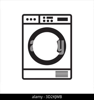 Icona della lavatrice, apparecchio per lavanderia, simbolo dell'attrezzatura per la casa Illustrazione Vettoriale