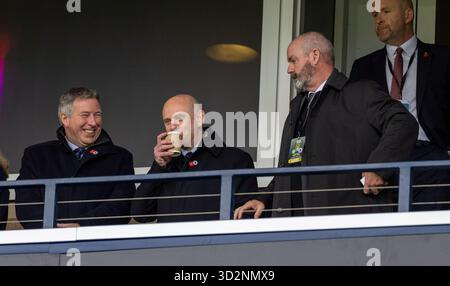 Hampden Park, Glasgow, Regno Unito. 2 novembre 2025. Scottish Premier Sports Cup semifinale, Rangers contro Celtic; Patrick Stewart dei Rangers e il manager scozzese Steve Clarke Credit: Action Plus Sports/Alamy Live News Foto Stock