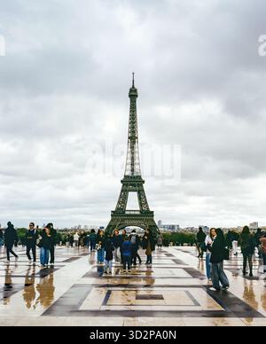 Torre Eiffel fotografata dal Trocadéro Parigi Francia. Foto Stock