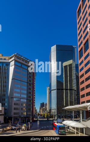 Una vista della 16a strada rinnovata nel centro cittadino di Denver, Colorado Foto Stock