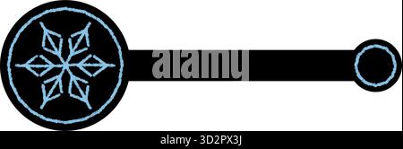 Icona etichetta Blue Snow Flake Illustrazione Vettoriale