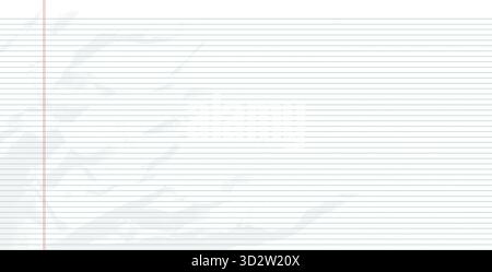 Planner linee deformate griglia di carta. Sfondo vuoto rigato. Foglio di carta da ufficio ruvido. Copertina modello raccoglitore vettoriale. Crea un diario astratto o una texture di memo Illustrazione Vettoriale