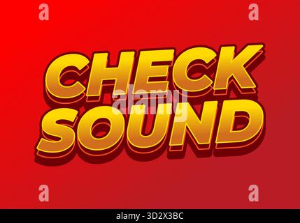 Controllare l'audio. Design moderno e audace con tonalità rosse calde e un forte contrasto visivo Illustrazione Vettoriale