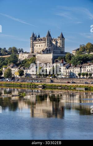 Château de Saumur sulla Loira a Saumur, Francia Foto Stock