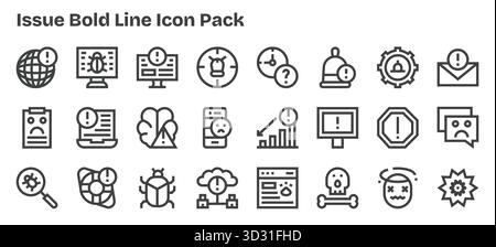 Questo pacchetto di icone include 24 vettori Bold Outline, perfetti per migliorare le interfacce digitali. Illustrazione Vettoriale