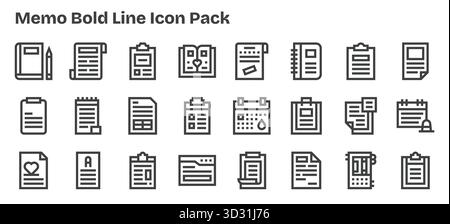Esplora 24 icone vettoriali in stile sagomato ispirate a Memo. Perfetto per interfacce Web e app. Illustrazione Vettoriale