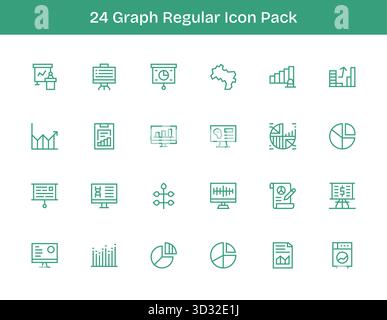 Un set dinamico di 24 icone in stile contorno regolare, personalizzato per il grafico e adatto per i prodotti digitali. Illustrazione Vettoriale