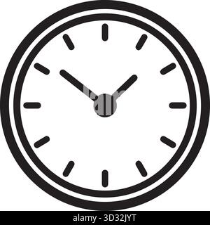 Orologio da parete rotondo classico per l'arredamento di casa e ufficio Illustrazione Vettoriale