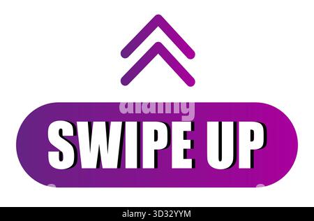 Scorrere l'icona verso l'alto. Pulsante social media. Gesto vettore freccia. Elemento azione chiamata. Illustrazione Vettoriale