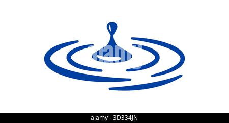 Goccioline d'acqua blu e increspature per un marchio minimalista Illustrazione Vettoriale