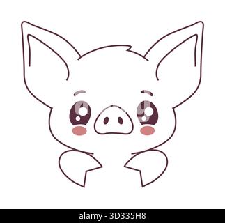 Adorabile mazza cartoni animati con grandi orecchie per il design dei bambini Illustrazione Vettoriale