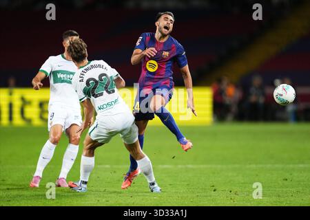Barcellona, Spagna. 3 novembre 2025. Durante la Liga EA Sports match tra FC Barcelona e Elche CF giocato allo stadio Lluis Companys il 2 novembre 2025 a Barcellona, Spagna. (Foto di Bagu Blanco/PRESSIN) credito: PRESSINPHOTO SPORTS AGENCY/Alamy Live News Foto Stock