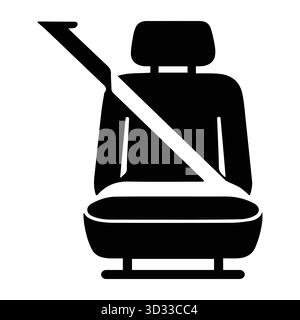 Seggiolino per auto, cintura di sicurezza, interno del veicolo, icona protezione cintura di sicurezza Vector Illustrazione Vettoriale
