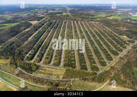 Vista aerea del deposito delle munizioni Munitionsversorgungszentrum West der Bundeswehr, ex Heeresmunitionsanstalt Wulfen Munitionsanstalt (Muna), in Foto Stock
