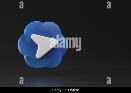 Buenos Aires, Argentina; 25 ottobre 2025: Tridimensionale Chat GPT Atlas logo con copia spazio. illustrazione 3d. Foto Stock