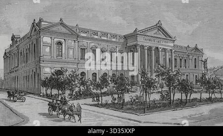 Santiago (Santiago del Cile), Cile. Ex edificio del Congresso Nazionale. Fu la sede delle due camere del Congresso Nazionale dal 1876 al 1973 Foto Stock