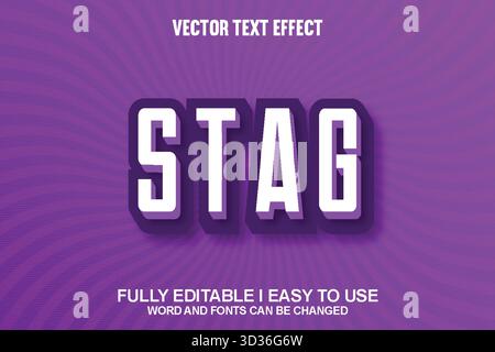 Effetto testo vettoriale modificabile Illustrazione Vettoriale