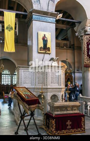 L'interno della chiesa di San Demetrio a Salonicco, in Grecia. Foto Stock