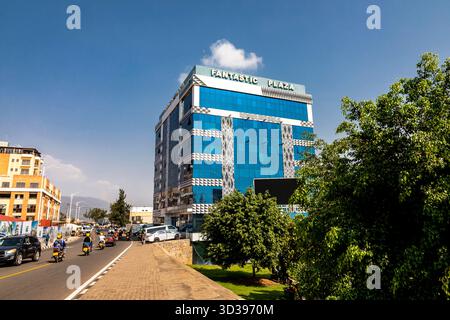 Una vista di un segmento del centro di Kigali, la capitale del Ruanda Foto Stock
