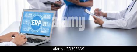 Software ERP per la pianificazione delle risorse aziendali per le aziende più agitate per pianificare la strategia di marketing Foto Stock