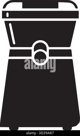 Silhouette nera semplificata di un frullatore per grafica da cucina e cucina Illustrazione Vettoriale