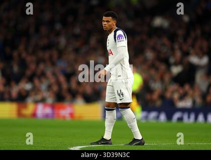 Tottenham Hotspur Stadium, Londra, Regno Unito. 4 novembre 2025. UEFA Champions League Football, Tottenham Hotspur contro FC Copenhagen; Dane Scarlett del Tottenham Hotspur Credit: Action Plus Sports/Alamy Live News Foto Stock