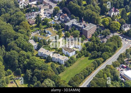 Vista aerea, edifici residenziali, casa di riposo, Village am Hageboelling, Hagener Strasse, Eichholzstrasse, Gevelsberg, Renania settentrionale-Vestfalia, Germa Foto Stock
