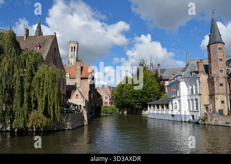 Rosary Quay, Bruges, Belgio, Europa Foto Stock