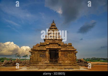 08 20 2009 Patrimonio dell'Umanità dell'UNESCO, gruppo di monumenti indù del VII e VIII secolo Mamallapuram, Mahabalipuram, Chengalpattu, Chennai, Tamil Na Foto Stock