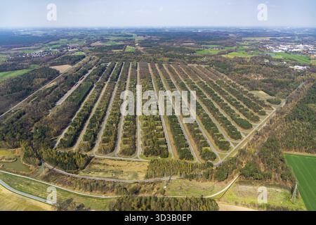 Vista aerea del deposito delle munizioni Munitionsversorgungszentrum West der Bundeswehr, ex Heeresmunitionsanstalt Wulfen Munitionsanstalt (Muna), in Foto Stock