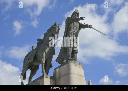 Statua del Granduca Gediminas, Piazza della Cattedrale, Vilnius, Lituania Foto Stock