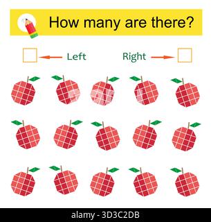 Giochi educativi per bambini. Quanti CE ne sono? Illustrazione Vettoriale