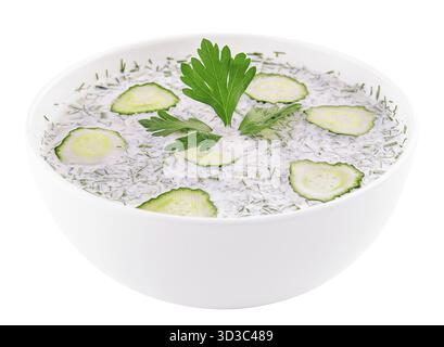 Cibo, zuppa fredda estiva con yogurt e verdure Foto Stock