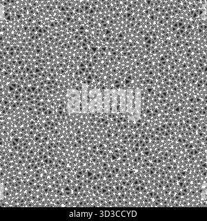 Modello triangolare. Forme solide arrotondate nei telai. Piccoli triangoli. Stile bianco e nero. Modello ripetibile. Bellissime tessere vettoriali. Illustrazione Vettoriale