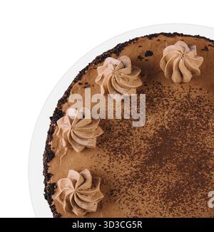 Cibo, vista dall'alto della torta al cioccolato al forno Foto Stock