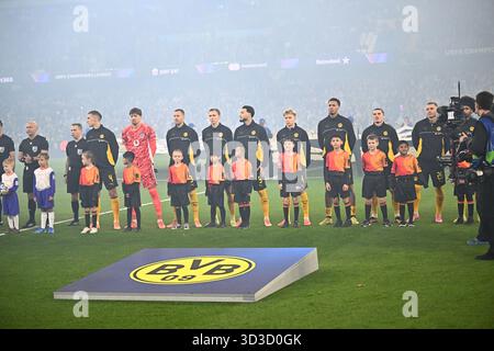 MANCHESTER, GRAN BRETAGNA - 5 NOVEMBRE: Durante la partita di UEFA Champions League tra Manchester City e Borussia Dortmund all'Etihad Stadium il giorno 4 della stagione 2025/26 della UEFA Champions League il 5 novembre 2025 a Manchester, Gran Bretagna. Foto Stock