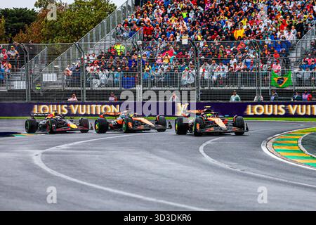 L'inizio della gara al Gran Premio d'Australia Louis Vuitton di Formula 1 2025 ad Albert Park, Melbourne, Australia. Foto Stock