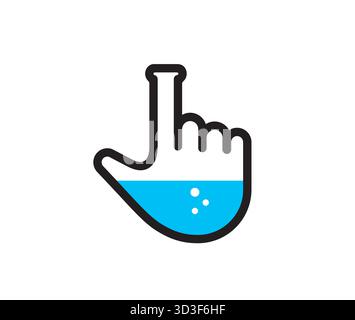 Illustrazione dell'icona Design del simbolo di laboratorio Vector con il logo del cursore a mano creativo Illustrazione Vettoriale