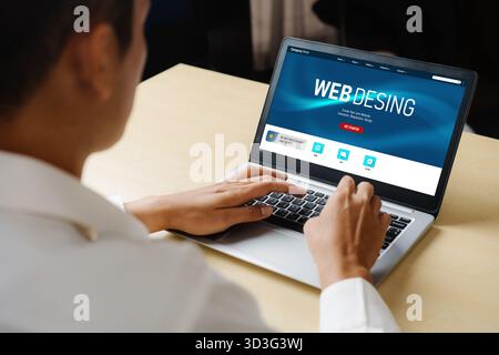 Il software di disegno di Web site fornisce il modello modish per il commercio al dettaglio in linea ed e-commercio Foto Stock