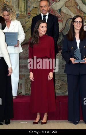 Madrid, Spagna. 6 novembre 2025. La regina spagnola Letizia partecipa ai premi Innovacion y Diseño a Madrid giovedì 6 novembre 2025. Crediti: CORDON PRESS/Alamy Live News Foto Stock