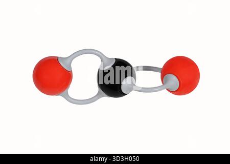 Modello di anidride carbonica isolato su sfondo bianco Foto Stock