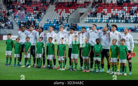 Lussemburgo 10 giugno 2025. Calcio - amichevole internazionale Lussemburgo vs Repubblica d'Irlanda nello Stade de Luxembourg. Formica nazionale lussemburghese Foto Stock